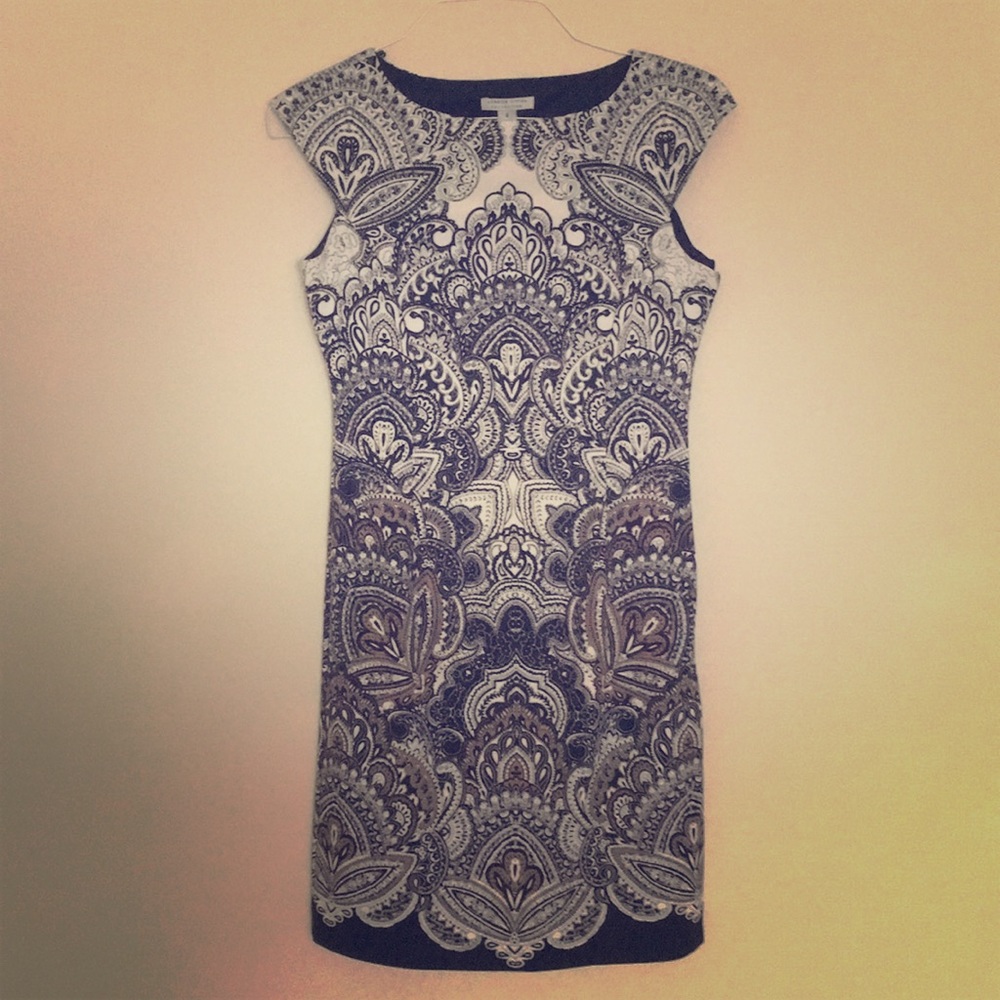 Black and White Print Work Dress